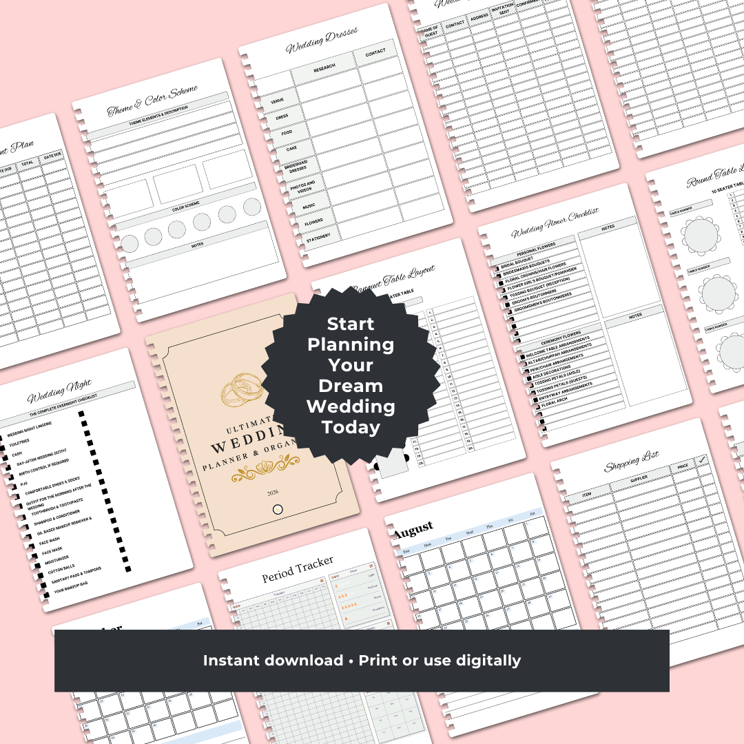 Ultimate Wedding Planner & Organizer PDF & Canva Template