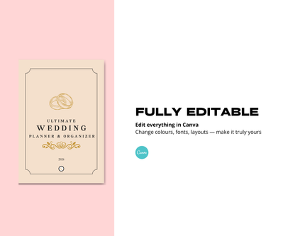 Ultimate Wedding Planner & Organizer PDF & Canva Template
