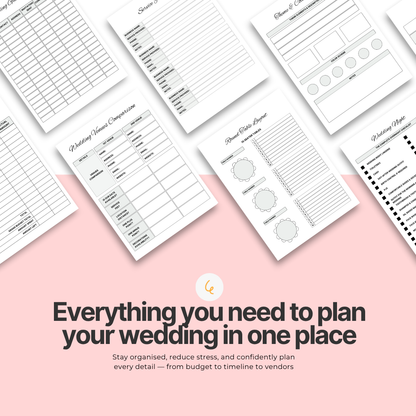 Ultimate Wedding Planner & Organizer PDF & Canva Template