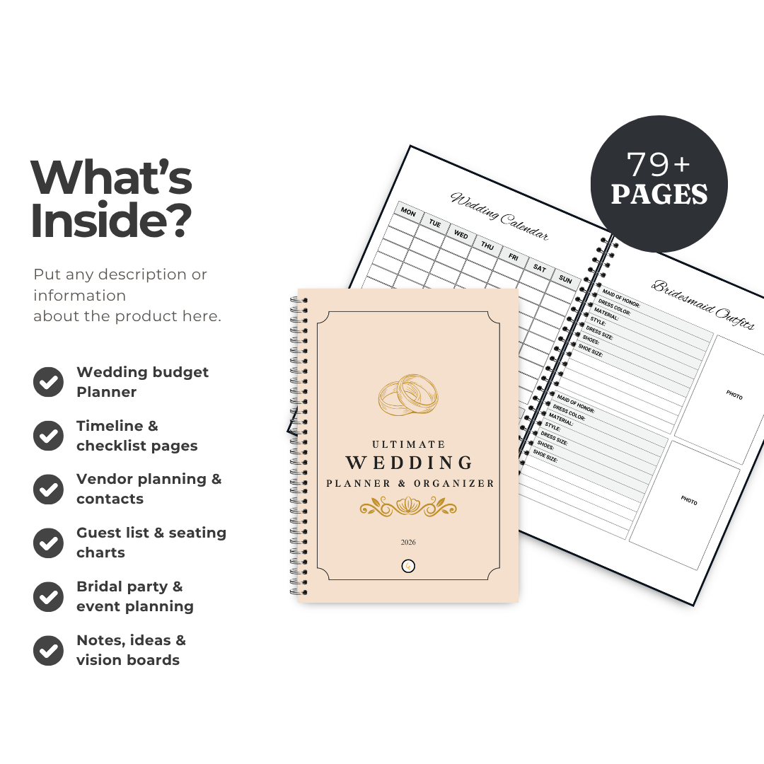 Ultimate Wedding Planner & Organizer PDF & Canva Template
