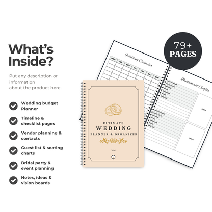Ultimate Wedding Planner & Organizer PDF & Canva Template